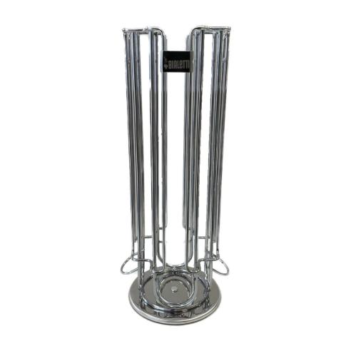 Bialetti - Torre porta capsule base girevole in acciaio cromato 4 colonne 28 posti