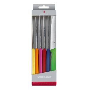 Victorinox - Set of 6 colored Swiss Classic wavy blade table knives 2