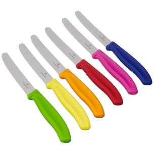 Victorinox - Set 6 coltelli da tavola colorati lama ondulata Swiss Classic