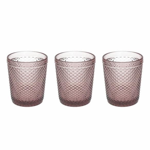 Tognana - Set of 3 glasses of 300 ml cyclamen line Diamante rosa