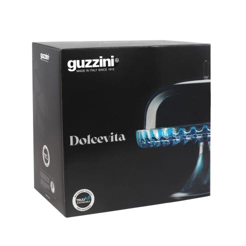 Guzzini - Alzata con campana in plastica biologica riciclabile linea Dolcevita turchese 31 cm