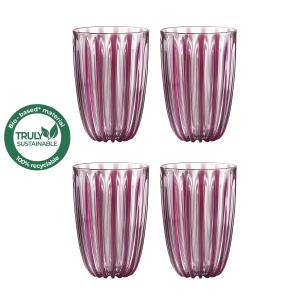 Guzzini - set 4 bicchieri in plastica biologica riciclabile linea Dolcevita ametista 470 ml