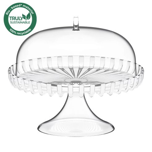 Guzzini - Stand with bell in recyclable organic plastic Dolcevita line white 31 cm