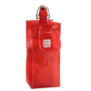 ICEBAG - Sacchetto raffredda bottiglie in PVC riutilizzabile rosso 25 cm