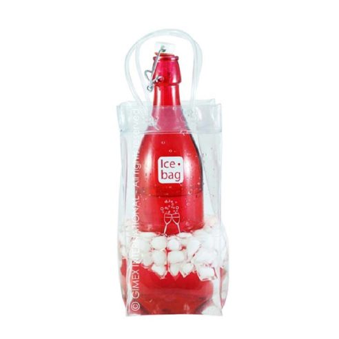 ICEBAG - Transparent reusable PVC bottle cooler bag 25 cm