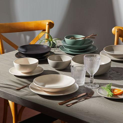 Tognana - Piatto fondo in gres porcellanato linea Ritual tortora da 22 cm