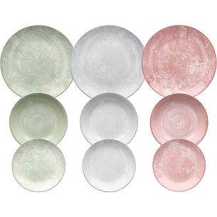 Tognana - Servizio di piatti in porcellana da 18 pezzi linea Madison Petra