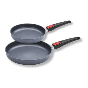Woll - Set 2 low non-stick pans in forged aluminum Diamond lite induction removable handle 24 and 28 cm