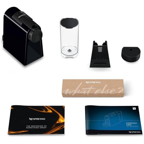 De Longhi - Macchina per caffè espresso Nespresso Essenza Mini EN85.B con 14 capsule