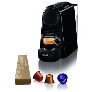 De Longhi - Macchina per caffè espresso Nespresso Essenza Mini EN85.B con 14 capsule
