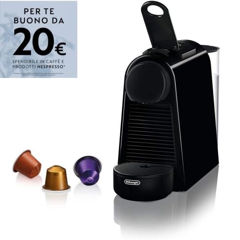 De Longhi - Macchina per caffè espresso Nespresso Essenza Mini EN85.B con 14 capsule