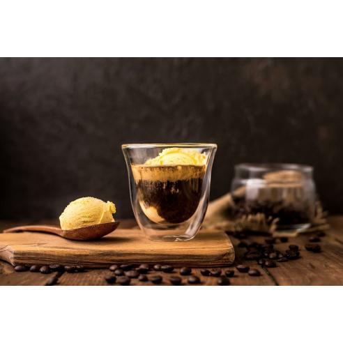 De Longhi - Set 2 bicchieri da caffè in vetro borosilicato a doppia parete soffiati a mano  da 90 ml