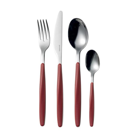 Guzzini - Servizio di Posate set 24 pezzi My Fusion rosso