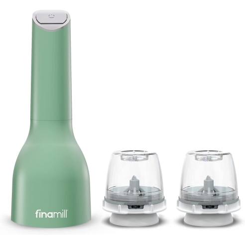 FinaMill - Adjustable battery-operated pepper and spice mill with LED light and two finapod Pro Plus included