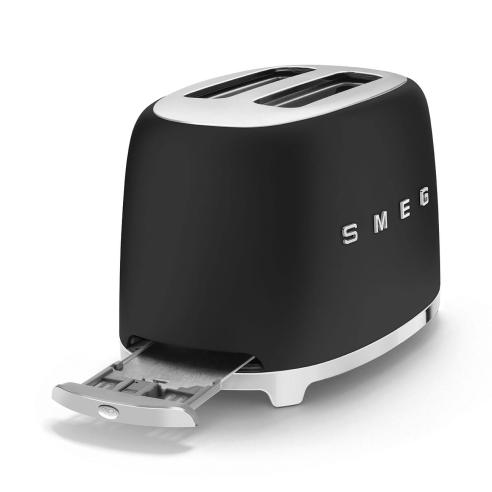 Smeg - 2-slice electric toaster matt black retro 50s style TSF01BLMEU