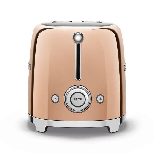 Smeg - Tostapane elettrico 2 fette oro rosa stile retrò anni '50 TSF01RGEU