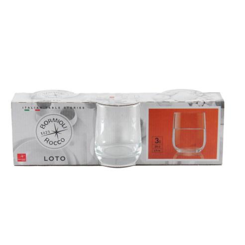 Bormioli - Set 3 Bicchieri da vino in vetro modello loto 19 cl