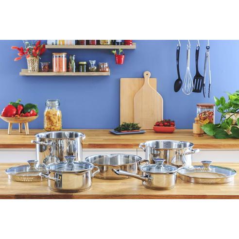 Lagostina - Batteria di pentole in acciaio inox Smart 9 pezzi