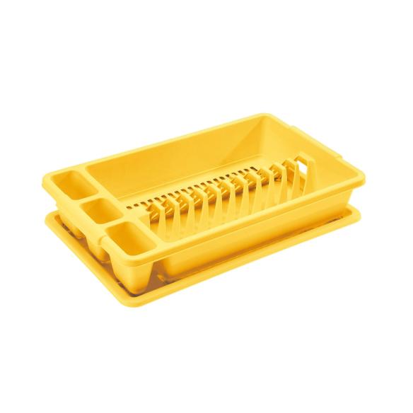 Tontarelli - Small dish drainer with yellow drip tray 45x26 cm