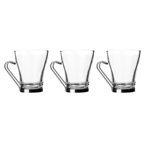 Bormioli - Set 3 tazzine in vetro per cappucino linea oslo 23,5 cl