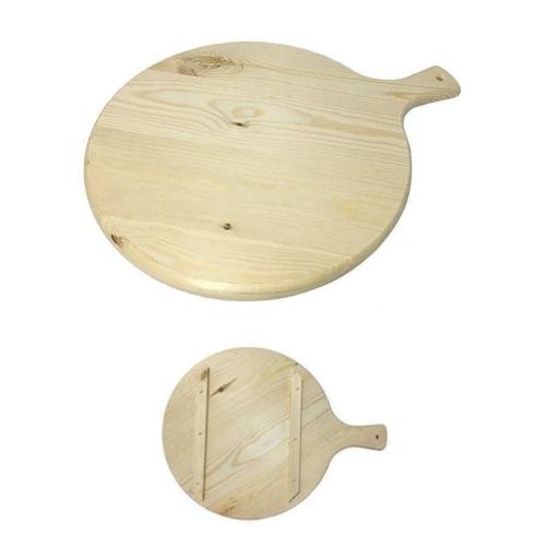 Meeting - Tagliere rotondo in legno con manico 49 cm il Mangiapizza
