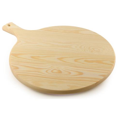 Meeting - Tagliere rotondo in legno con manico 49 cm il Mangiapizza