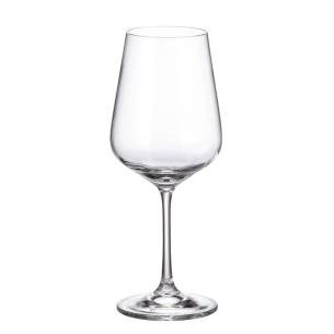 Crystal Bohemia - Set 6 Bicchieri calici da vino in vetro linea Strix da 450 ml