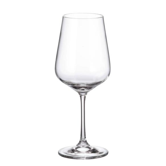Crystal Bohemia - Set 6 Bicchieri calici da vino in vetro linea Strix da 450 ml