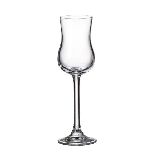 Crystal Bohemia - Set 6 Bicchieri calici da grappa in vetro linea Colibri da 85 ml