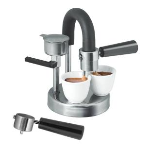 Kamira - Macchina caffè espresso cremoso con 2 braccetti, adatta per tutti i fornelli anche induzione