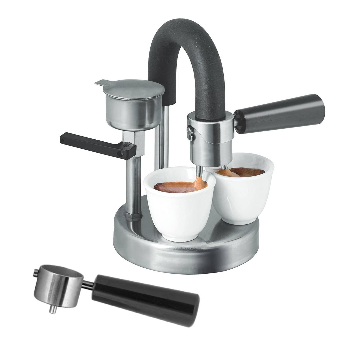 Kamira - Macchina caffè espresso cremoso con 2 braccetti, adatta per tutti  i fornelli anche induzione
