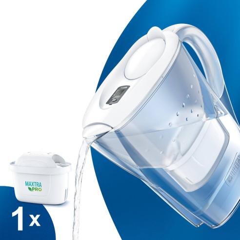 Brita - Caraffa Filtrante acqua Marella 2,4 L Bianca 1 Filtro Maxtra Pro Incluso