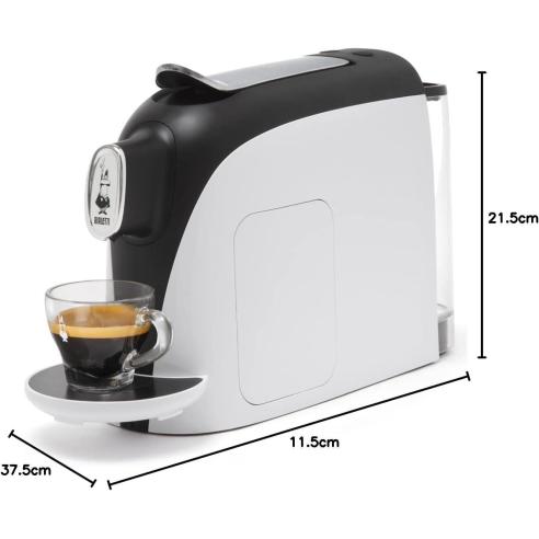 Bialetti - Macchina caffè espresso a capsule Mignon con 32 capsule bianco