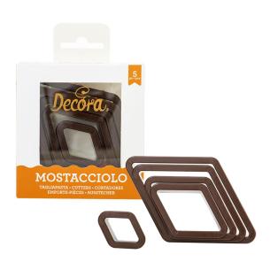 Decora - Set of 5 mostacciolo plastic cutters for Christmas desserts