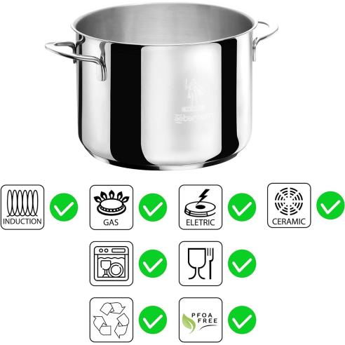 Aeternum - Pentola in acciaio Re inox linea Divina 20 cm adatta per induzione