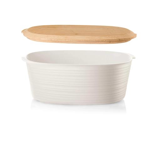 Guzzini - Contenitore porta pane e prodotti da forno linea Tierra 'Made for Nature' Bianco latte