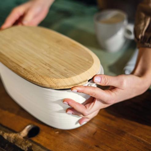 Guzzini - Bread and baked goods container Tierra line 'Made for Nature' Milky white