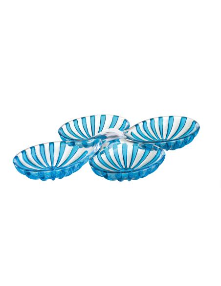 Guzzini - Set of 2 appetizer plates in recyclable organic plastic, Turquoise Dolcevita line