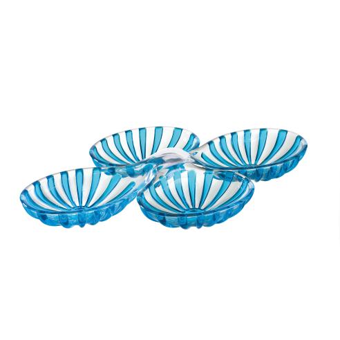 Guzzini - Set of 2 appetizer plates in recyclable organic plastic, Turquoise Dolcevita line