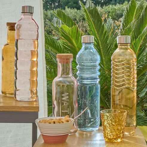 Tognana - Bottiglia in vetro con tappo in sughero 1 litro linea Vidro