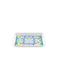 Guzzini - Vassoio rettangolare in melamina con manici linea Flower&Lemon 48 cm Table Decor