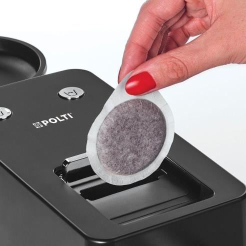 Polti - Macchina caffè espresso a cialda ad espulsine automatica Coffea S18B Nera