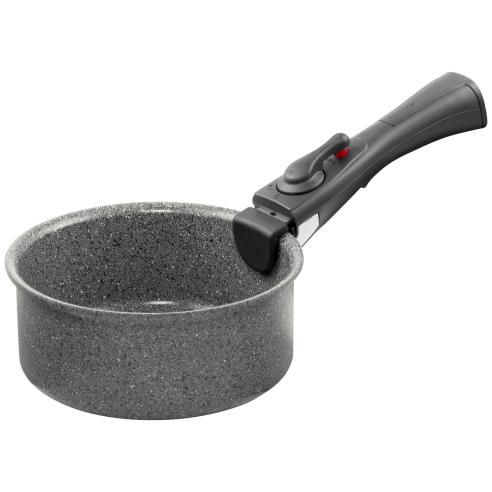 Ballarini - Torre set 2 padelle in alluminio antiaderente Ceraforce da 24 e 28 cm più casseruola da 16 cm e manico removibile