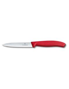 Victorinox - Coltello spelucchino liscio classico manico rosso 10 cm