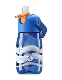 Zoku - Baby Bottle with Flip Straw Blue color 400 ml shark