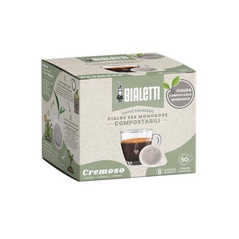 Bialetti - Box of ESE compostable coffee pods creamy flavor 50 pieces