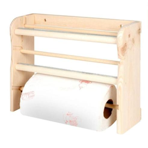 Porta rotolo Meeting - Tris Portarotolo da Cucina da Parete in Legno