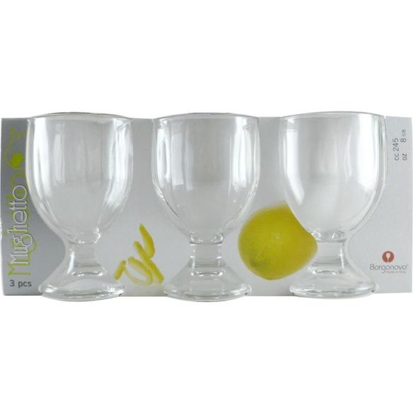 Borgonovo - Set 3 bicchieri acqua mughetto in vetro 245 ml