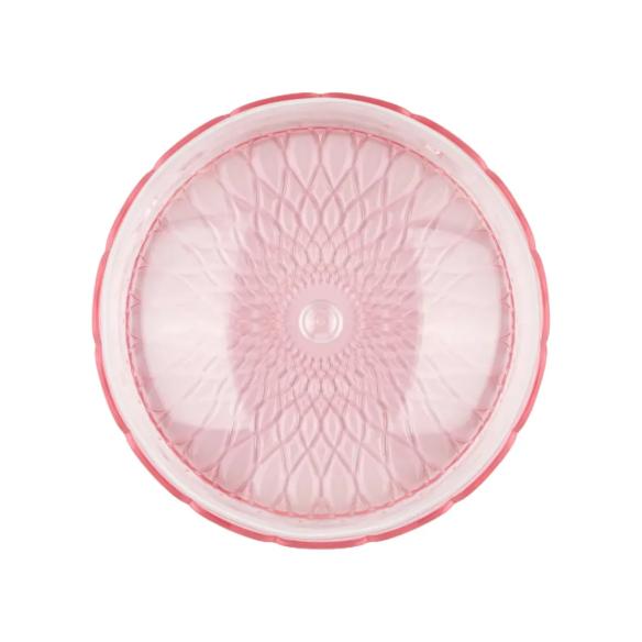 Alzata per Dolci in Vetro Rosa con Campana | Design Italiano