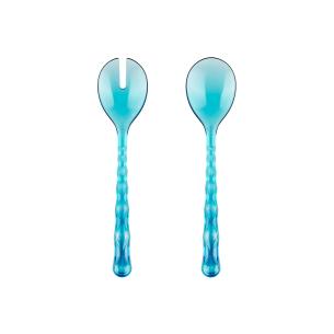 Guzzini Posate Insalata Vanity Sea Blue in Cristallo Bio-based